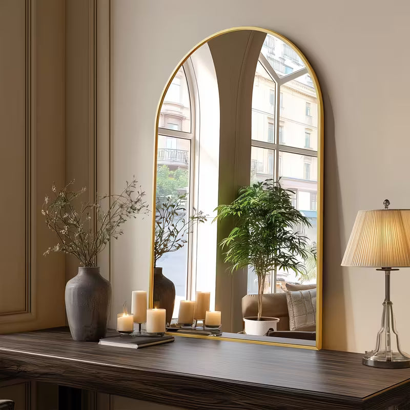 Premium Quality - Curved Wall Mirror with Metal Border