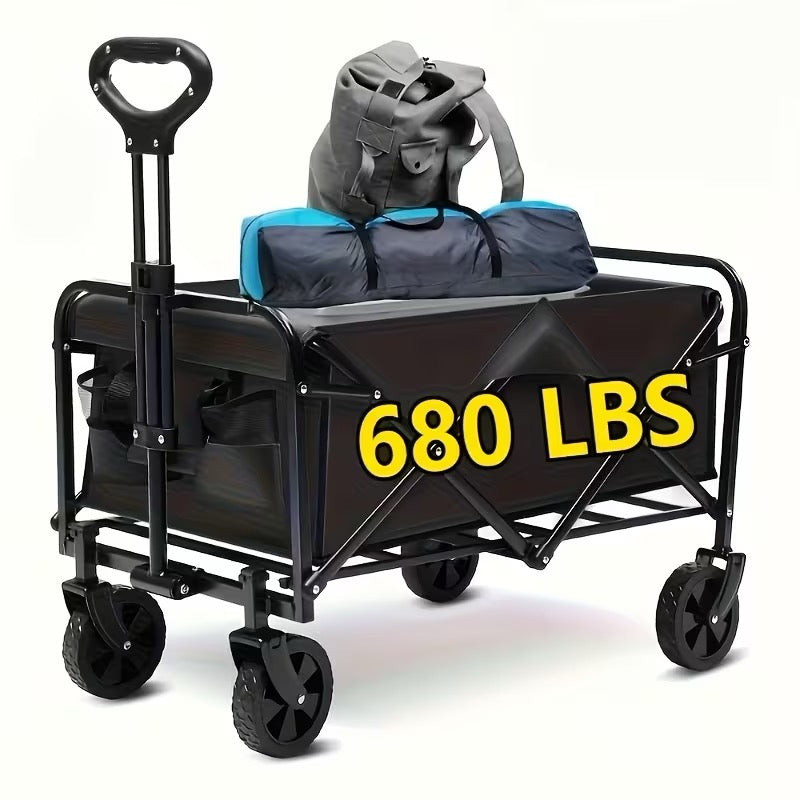Heavy Duty Folding Utility Cart 680LB Capacity Outdoor Wagon
