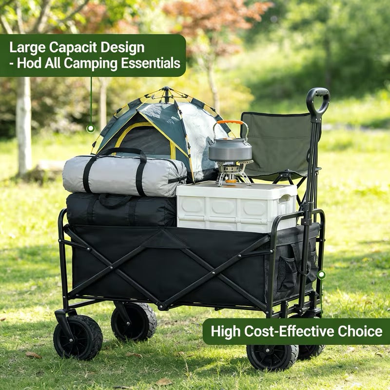 Heavy Duty Folding Utility Cart 450LB Capacity Outdoor Wagon