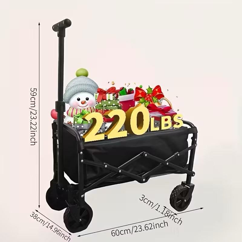 Heavy Duty Folding Utility Cart 220LB Capacity Outdoor Wagon