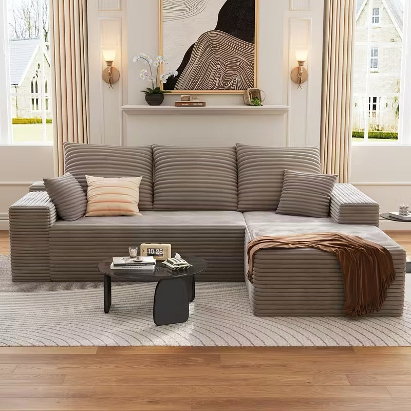 L Shaped Modular Cloud Sofa - Black Couch