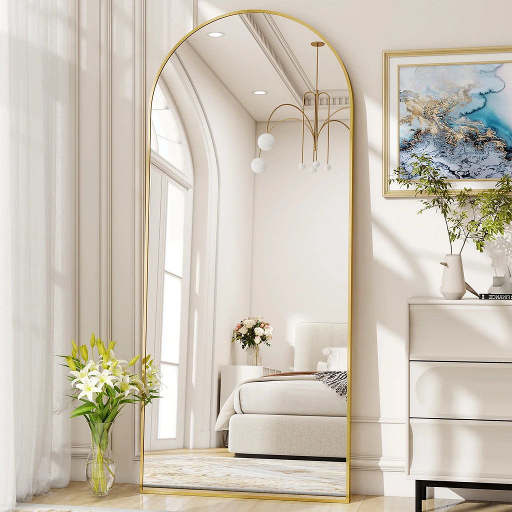 71"x26" Arched Full Length Floor Mirror Full Body Standing | Hanging | Leaning