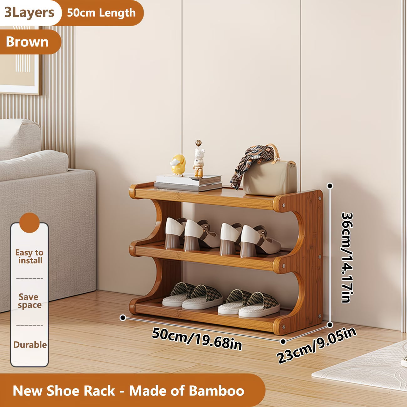 New Shoe Rack - Bamboo Shoe storage organizer